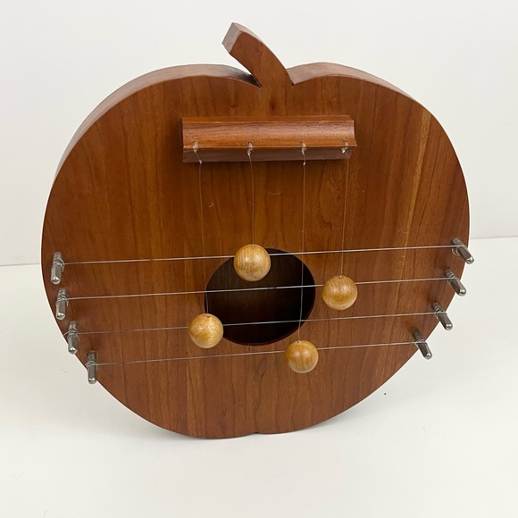 Vintage Appalachian Apple Wooden Door Harp Handcrafted Artist Signed 2001 - Picture 3 of 16